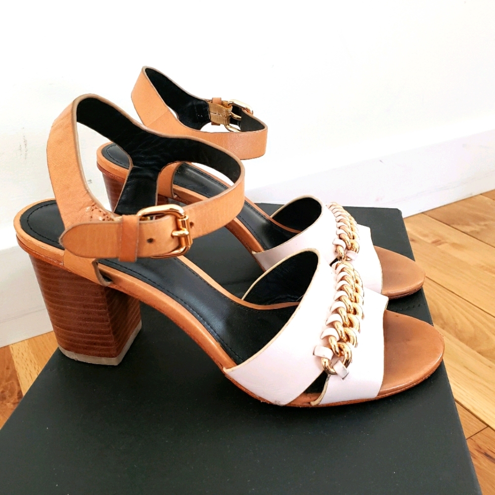 Coach | Phoebe chain block heel leather sandal